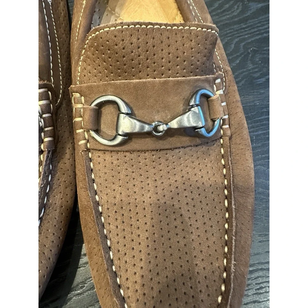 MEN'S 14TH AND UNION HORSE BIT DRIVERS IN DARK BROWN PERFFERATED SIZE 8 - Picture 2 of 11